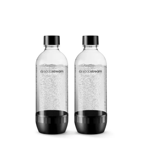 Offerta a tempo: Sodastream Classic - 2 bottiglie d’acqua lavabili in lavastoviglie, capacità 1 litro, bottiglie per la gasatura compatibili con Gaia, Terra, Art ed Enso, ecologiche, colore nero. - 29% da 23.99 € a 16.99 €