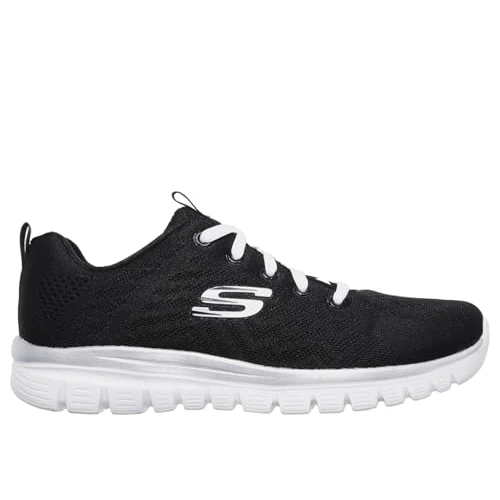 Tijdelijke aanbieding: Skechers Graceful Get Connected Sneakers voor dames, Zwart wit trim, 36 EU van 67.85 € naar 48.40 € (28.67% korting)