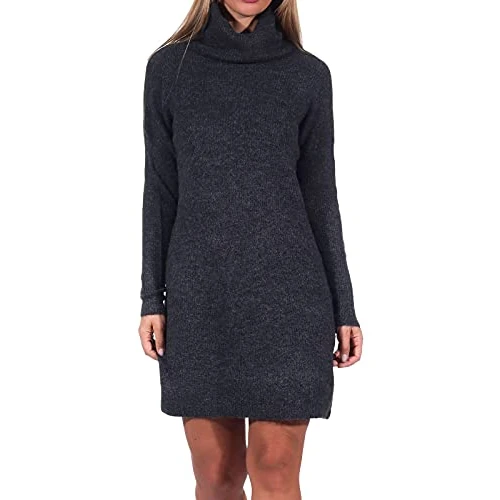 ONLY Onljana L/S Cowlnck Dress Wool Knt Noos dames Casual jurk,Grijs,L