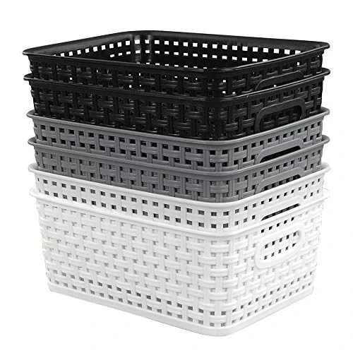 Limited-time offer: Eagrye 6-Pack Plastic Storage Basket, Woven Basket Bin from $19.99 to $19.99 (save 0.00%)