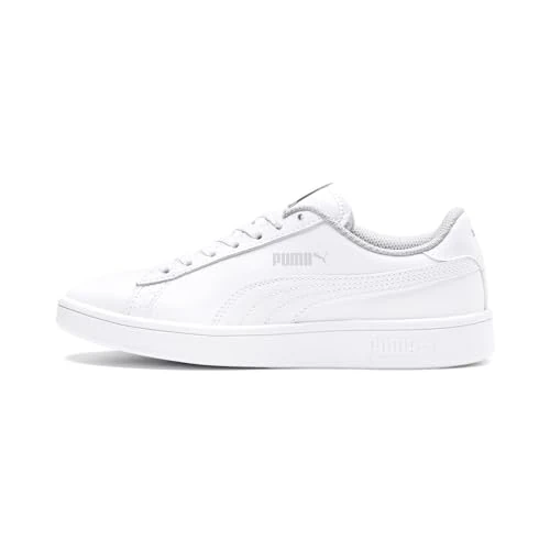Offre limitée : PUMA Unisex Kids Smash V2 L Jr Baskets, Puma White Puma White, 38.5 EU de 54.95 € à 32.90 € (40% de remise)