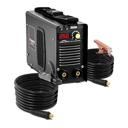 Stamos Welding Group S-MMA-250PI.2 Arc Welder Inverter Welder Welding Machine (250 A, 8m Cable, IGBT, Hot Start, LED Display, incl. Accessories)