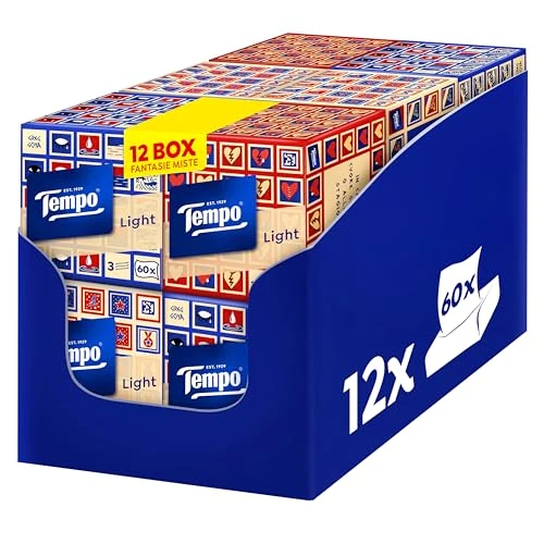 Offerta a tempo: Tempo Fazzoletti Box - 3 Veli - 12 Confezioni da 60 fazzoletti - 32% da 23.88 € a 16.15 €