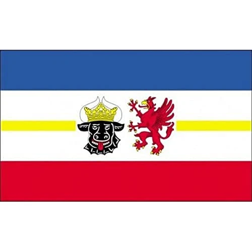 Offerta a tempo: BANDIERA MECLEMBURGO-POMERANIA ANTERIORE 90x60cm - BANDIERA LAND DI MECKLENBURG-VORPOMMERN - GERMANIA 60 x 90 cm - AZ FLAG - 42% da 9.95 € a 5.74 €