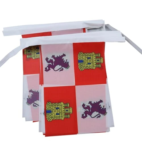 Offre limitée : AZ FLAG - Guirlande Drapeau Castille-Et-Leon - 6 Mètres Avec 20 Fanions De Castilla Y León - Espagne De 21x14 cm - Petits Drapeaux 100% Polyester - 60g de 11.58 € à 11.58 € (0.00% de remise)