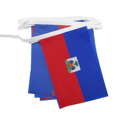 Oferta limitada: AZ FLAG Guirnalda 6 Metros, 20 Banderas de Haití 21x15 cm, Bandera Haitiana 15 x 21 cm - Banderines de 13.29 EUR a 13.29 EUR (ahorro 0%)