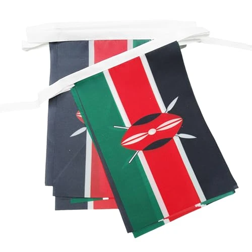 Offerta a tempo: AZ FLAG Festone Kenya 6 m 20 bandiere Poliestere Leggero 21x15 cm - 0.00% da 10.37 € a 10.37 €