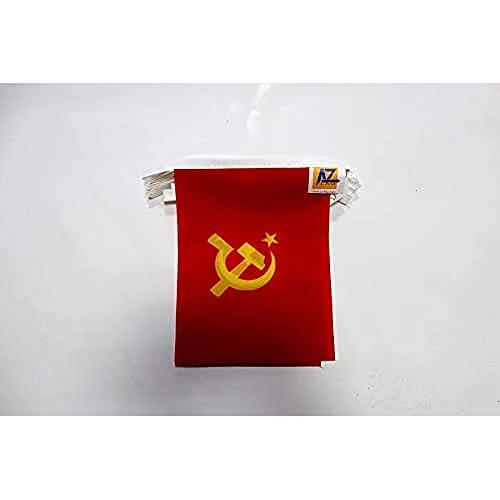 AZ FLAG - Fahnenkette Sowjetunion Udssr Zentraler Logo 6 Meter Mit 20 Flaggen - 21x14 cm - Kommunismus Girlande Flaggenkette 14 x 21 Cm