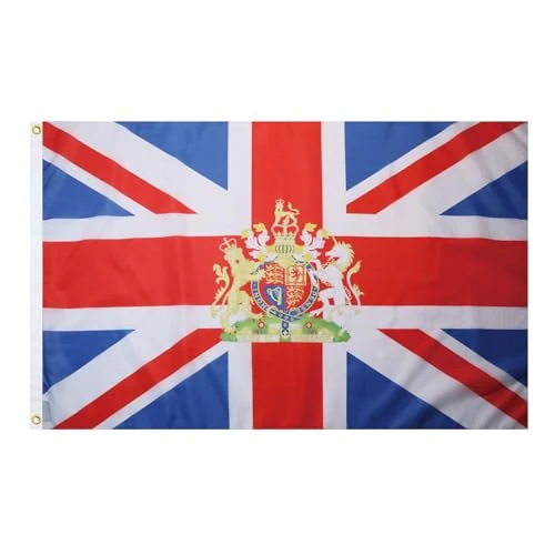 Oferta limitada: AZ FLAG - Bandera Reino Unido Con Armas - 90x60 cm - Bandera Inglesa Con Escudo - Britanica – Uk 100% Poliéster Con Ojales de Metal integrados - 50g - Colores Vivos Y Resistente A La Decoloración de 9.95 € a 9.95 € (ahorro 0.00%)