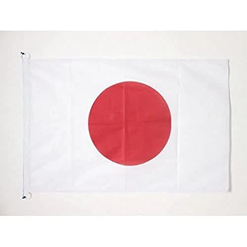 AZ FLAG - Drapeau Japon - 45x30 cm - Pavillon Nautique Japonais Spécial Bateau Et Extérieur En Maille Bloquée Avec Anneaux Plastiques Intégrés - 30g