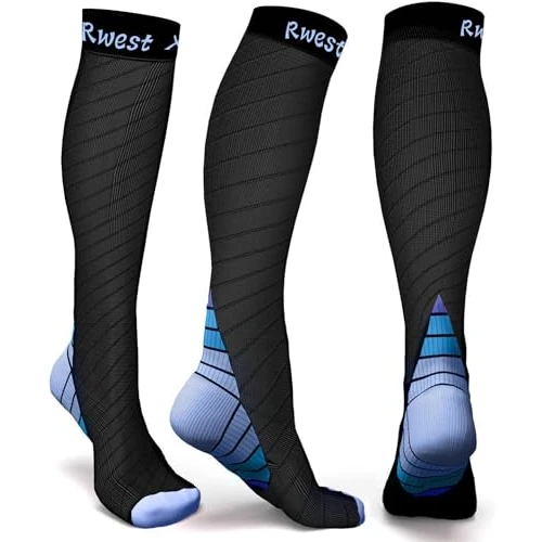 Oferta limitada: Rwest X Medias de Compresion, Calcetines de compresión Mujer y Hombre 18 mmHg para Running,Ciclismo, Deporte, Trotar, Correr, Volar, Viajar de 10.99 € a 10.99 € (ahorro 0.00%)