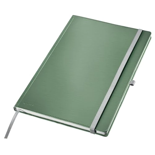 Offerta a tempo: Taccuino Leitz Style A4 a righe, copertina rigida, 160 pagine, 80 fogli, carta certificata FSC da 100 g/m², fascia elastica e segnalibro, per ufficio e home office, Verde, 44751053 - 0.00% da 17.59 € a 17.59 €