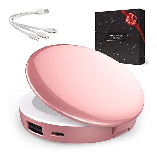 Offerta a tempo: Regalo Per Donna – Powerbank Comspecchio a Led Per Iphone Samsung – Regalo Di Compleanno – Regalo Di San Valentino – Regalo Per Sorella – Regalo Per Migliore Amica – Regalo Per Mamma (Oro Rosa) - 0.00% da 22.98 € a 22.98 €