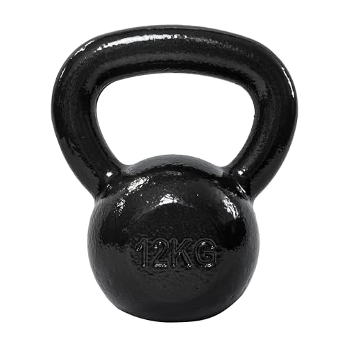 Amazon Basics Kettlebell in ghisa, 12 kg, Nero