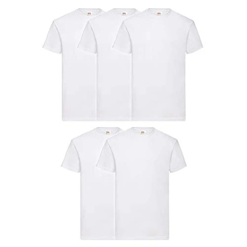 Offerta a tempo: Fruit of the Loom Original T., T-Shirt Uomo, Bianco (White 30), Medium(Pacco da 5) - 0.00% da 20.00 € a 20.00 €
