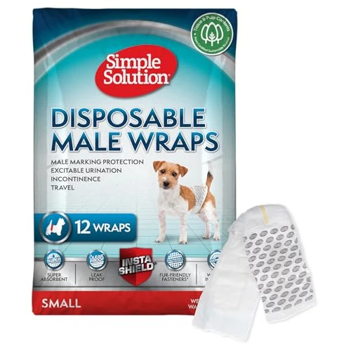 Offerta a tempo: Simple Solution Pannolini a Fascia Monuso per Cani Maschio con Idicatore di Bagnato, Taglia Piccolo, Small 12 unità - 31% da 10.59 € a 7.29 €