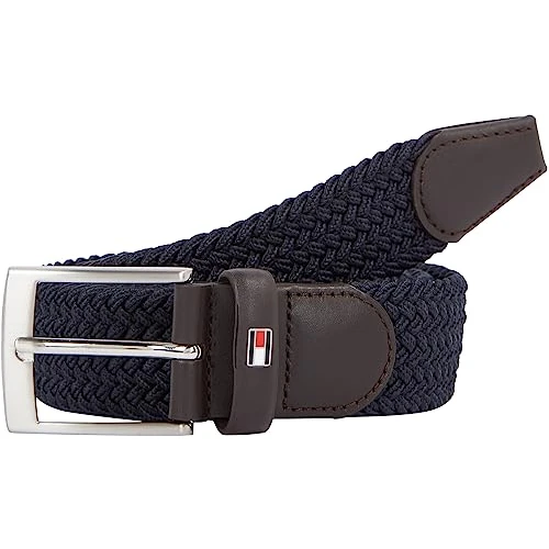 Tommy Hilfiger Herren Gürtel New Adan Belt 3,5 cm Stoffgürtel, Blau (Sky Captain), 115 cm