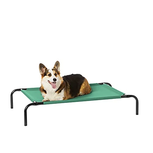 Offerta a tempo: Amazon Basics Cane Lettino rialzato rinfrescante per animali domestici, Misura M, Verde, L 110 x P 65 x H 19 cm - 18% da 31.49 € a 25.95 €