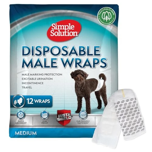 Limited-time offer: Simple Solution Disposable Dog Diapers for Male Dogs, with Super Absorbent Leak-Proof Fit for Excitable Urination, Incontinence, or Male Marking - 12 Pack from 12.65 GBP to 12.65 GBP (save 0%)