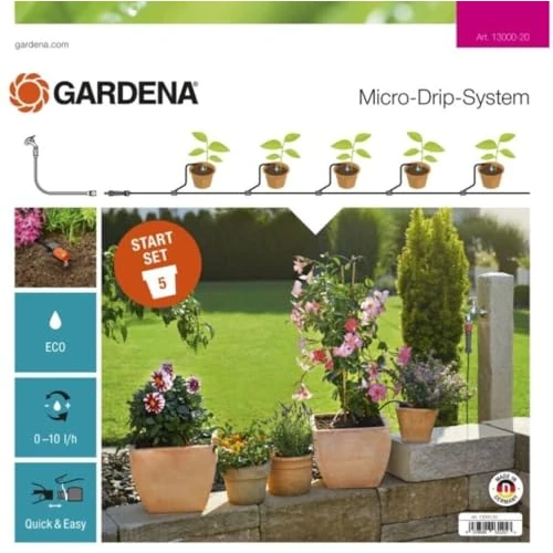Offerta a tempo: Gardena Natureup! Start Verticale con Irrigazione: Parete di Sostegno per Piante per Il Rinverdimento di Balcone/Terrazzo/Cortile, Kit per 5 Piante, Irrigazione Invisibile (13151-20) - 9% da 25.99 € a 23.69 €