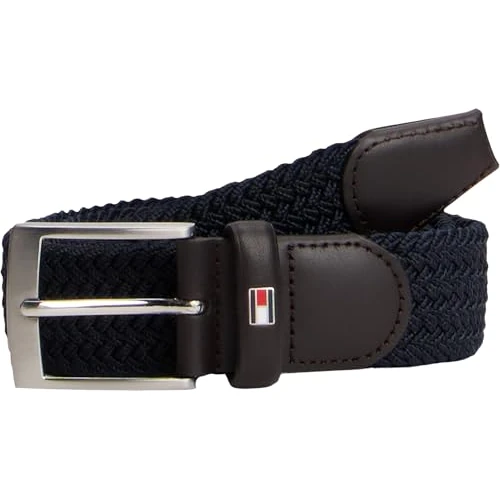 Offerta a tempo: Tommy Hilfiger Uomo Cintura New Adan Belt 3.5 Cintura in Tessuto, Blu (Sky Captain), 100 cm - 39% da 49.90 € a 30.62 €