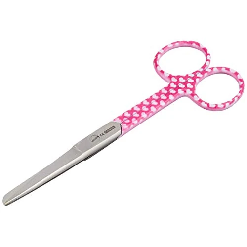 Zeitlich begrenztes Angebot: Gima - Gerade Schere für Krankenpfleger, spitze/stumpfe, aus rostfreiem Stahl, Herzen-Fantasie, seidenglänzend und pulverbeschichtet, Länge 14 cm, zum professionellen Gebrauch von 12.04 € auf 12.04 € (0.00% Rabatt)
