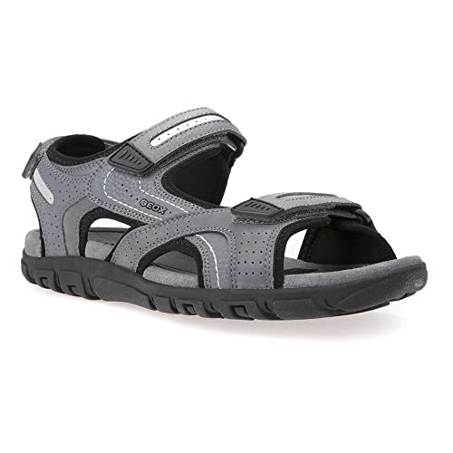 Geox Uomo Sandal Strada D, Sandali Uomo, Grigio Stone Lt Grey, 42 EU