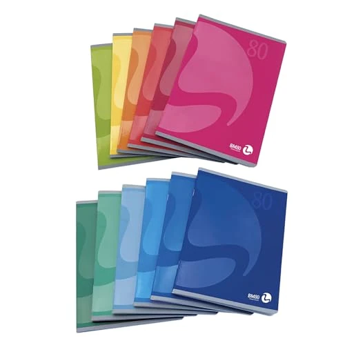 Begrenztes Angebot: BM BeMore Color 80, 0110598, Heft A5, Lineatur 5 mm, kariert 5 mm für 1. und 2. Elementar, Papier 80 g/qm, farblich sortiert, Packung mit 12 Stück von 10.62 EUR auf 10.09 EUR (Rabatt 5%)