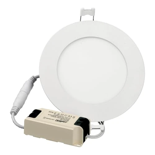 Zeitlich begrenztes Angebot: JANDEI - Extraflaches LED-Downlight mit rundem Panel. Beleuchtung 6W (Warmweiß 3000k). Perfekt für Wohnzimmer, Küche, Schlafzimmer, Haus, Büro. von 8.52 € auf 7.99 € (6% Rabatt)
