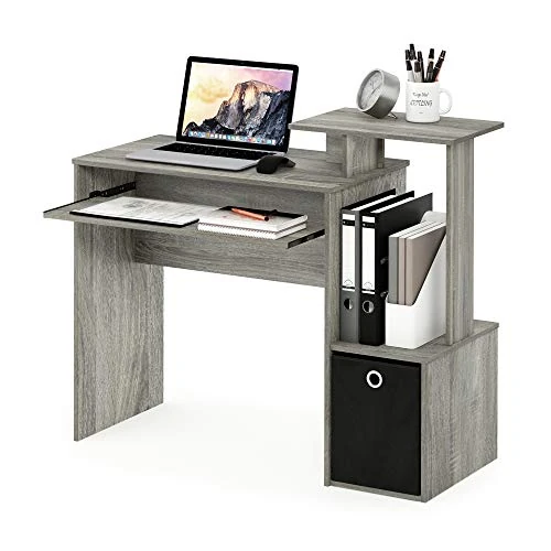 Offre limitee: Furinno Bureau d'Ordinateur, Bois, Chêne Français Gris/Noir, Taille Unique, One Size de 75.49 EUR a 75.49 EUR (economie 0%)