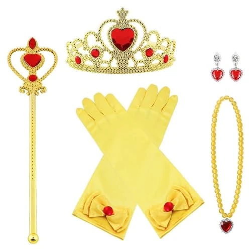 Limitiertes Angebot: Vicloon Prinzessin Kostüme Zubehör Set of 7 Stück,Mädchen Dress up Zubehör,Elsa Prinzessin Schmuck Set aus Diadem, Handschuhe, Zauberstab, Halskette,Ohrringe,elsa zubehör 3-9 Jahre von 6.49 EUR auf 5.84 EUR (Spare 10%)