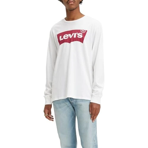 Offerta a tempo: Levi's Long-Sleeve Standard Graphic Tee, Uomo, White, M - 55% da 40.00 € a 18.00 €