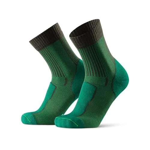 DANISH ENDURANCE Leichte Merino Wolle Wandersocken, Wollsocken, Atmungsaktiv, Unisex, für Herren & Damen, Dunkelgrün, 39-42