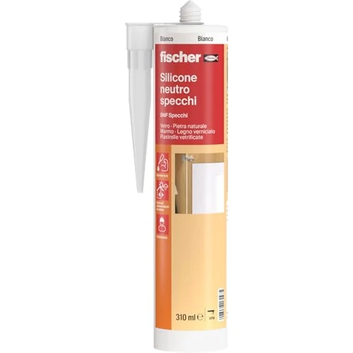 Offerta a tempo: Fischer SNF Silicone Sigillante Specchi Bianco, Neutro per Sigillare, Incollare e Applicare Specchi e Pietra Naturale, 522519 - 0.00% da 10.90 € a 10.90 €
