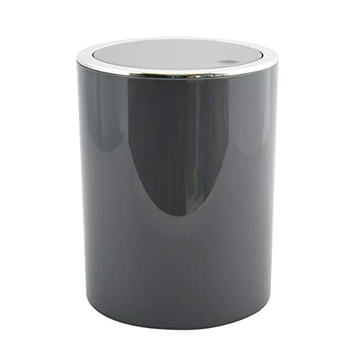 Offerta a tempo: MSV - Pattumiera a pedale Kamaka con coperchio basculante - Capacità 6L - Ideale per bagni - Dimensioni Ø18,5 x 26 cm - Grigio scuro - 8% da 21.95 € a 20.15 €