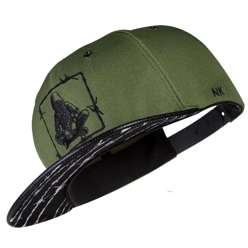 Offerta a tempo: Nebelkind Cappello Snapback-cap Uomo Donna Barbed Wire Verde Oliva, Taglia Unica, Unisex, Cappellino da Baseball di Alta qualità, Taglia Regolabile, Stile Streetwear, Cappellino da Baseball, Retro - 0.00% da 39.90 € a 39.90 €