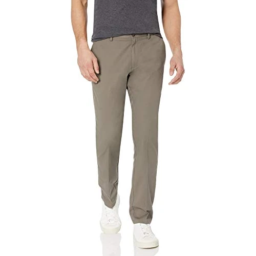 Offerta a tempo: Amazon Essentials Pantaloni Chino da Lavoro a Vestibilità Aderente Anti-Piega e Senza Pince Uomo, Marrone Scuro, 29W / 30L - 0.00% da 20.88 € a 20.88 €