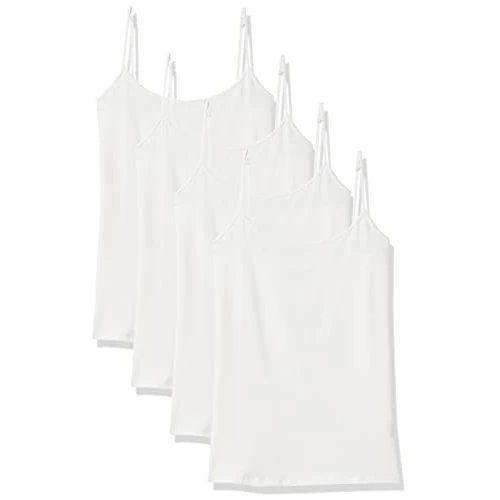 Zeitlich begrenztes Angebot: Amazon Essentials Damen Slim Fit Camisole 4er Pack Weiß S von 26.40 € auf 26.40 € (0.00% Rabatt)