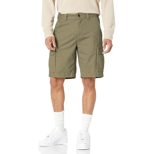 Offre limitée : Amazon Essentials Short Cargo Coupe Classique 25cm (Disponible en Grandes Tailles) Homme, Brun Kaki, 32W de 18.60 € à 15.81 € (15% de remise)