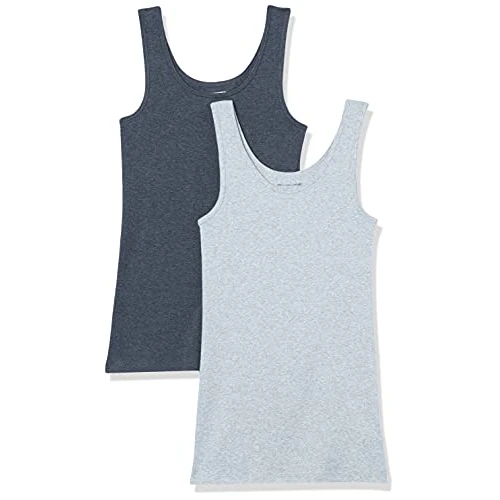 Offerta a tempo: Amazon Essentials 2-pack Tank, Camicia Donna, Verde (Light Grey Heather/Charcoal Heather), X-Small (Taglia Produttore: ) - 10% da 9.44 € a 8.54 €