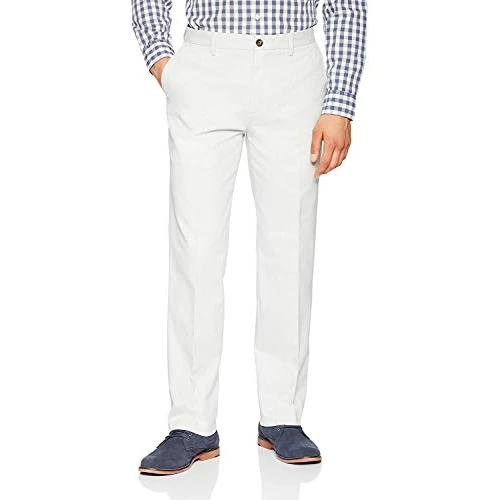 Amazon Essentials Pantalón Chino con Parte Delantera Plana Resistente a las Arrugas y de Corte Clásico (Disponible en Tallas Grandes y Largos Especiales) Hombre, Gris Claro, 33W / 30L