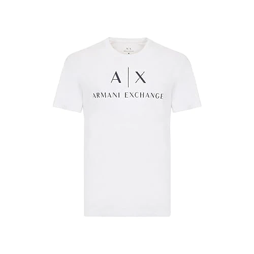 AX Armani Exchange Crew Neck Logo Tee T-shirt voor heren, Wit, XL