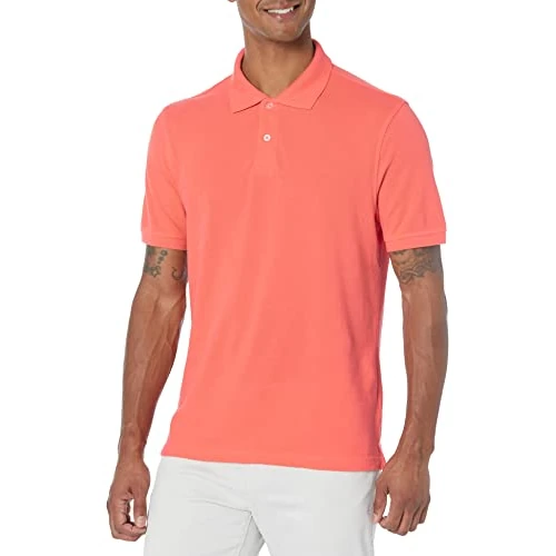 Offre limitée : Amazon Essentials Polo en Coton Piqué Coupe Ajustée Homme, Orange Corail, XL de 14.50 € à 14.50 € (0.00% de remise)