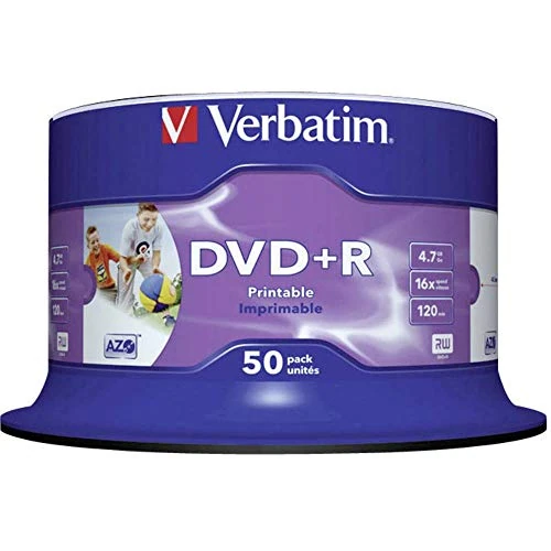 Offerta a tempo: Verbatim DVD+R 16x Speed (photo inkjet printable) confezione da 50 - 0.00% da 22.49 € a 22.49 €