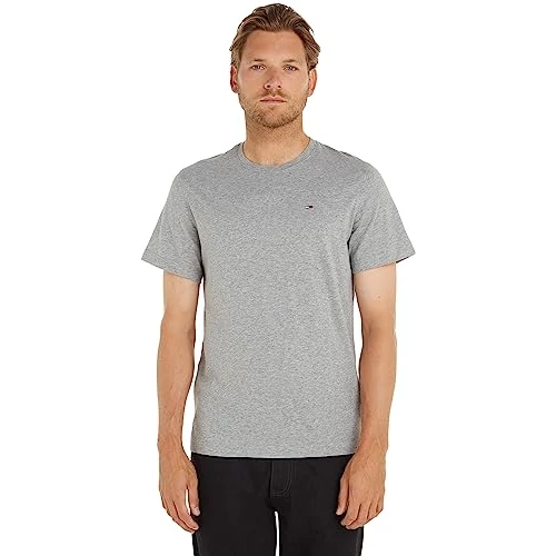 Zeitlich begrenztes Angebot: Tommy Jeans Herren T-Shirt Kurzarm TJM Original Slim Fit, Grau (Light Grey Heather), M von 29.90 € auf 12.37 € (59% Rabatt)