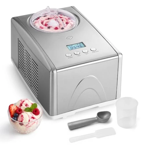 Offerta a tempo: SPRINGLANE Gelatiera Emma 1,5 L con compressore autoraffreddante 150 W, in acciaio inossidabile con contenitore per il ghiaccio rimovibile (Argento, 1.5 L) - 0.00% da 199.99 € a 199.99 €