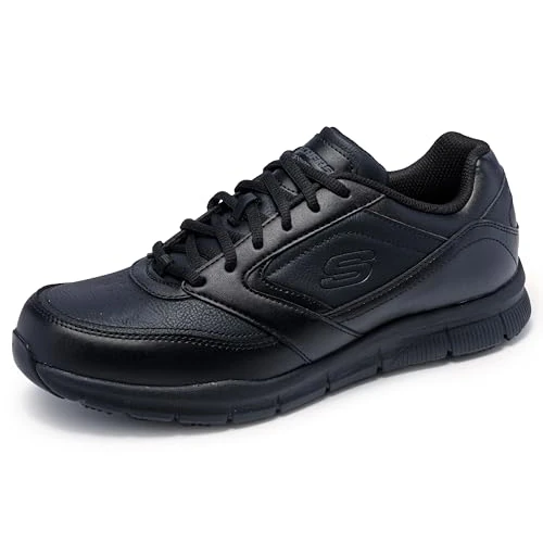 Skechers Hombres Nampa Punta Blanda Cordon Botas De Seguridad, Black Polyurethane, Talla 11.5