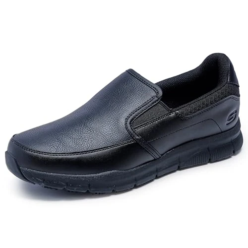 Skechers for Work Men's Nampa-Groton Food Service Shoe,Black Polyurethane,12 W US