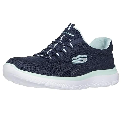 Offerta a tempo: Skechers Summits, Scarpe da Ginnastica Donna, Blu Blue Navy Aqua, 39 EU Larga - 33% da 69.95 € a 46.95 €
