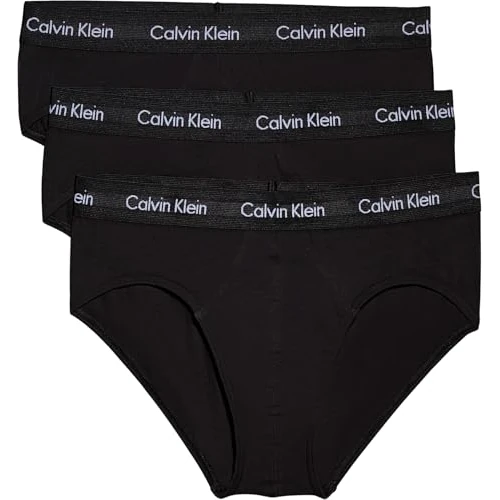 Oferta limitada: Calvin Klein Calzoncillos Hip Briefs Hombre Pack de 3 Ropa Interior, Negro (Black W Black WB), M de 44.90 € a 22.00 € (ahorro 51%)